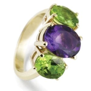 custom coloured gemstone ring